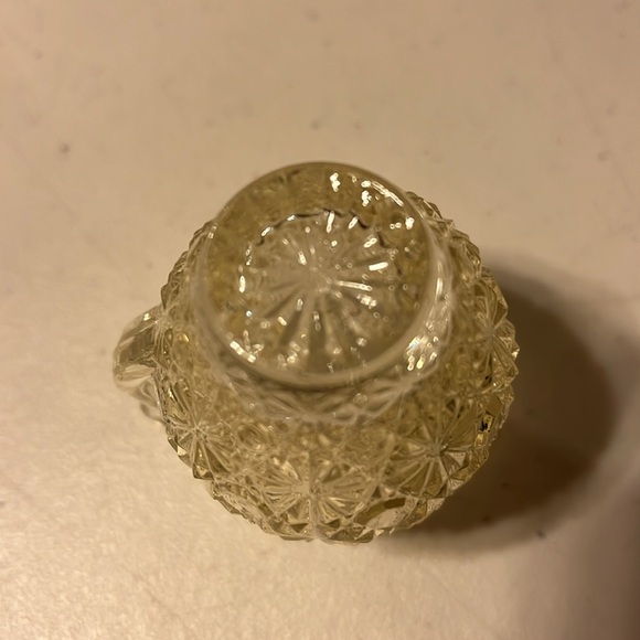 Vintage pressed glass miniature pitcher  or can be used as a tooth pick holder - Picture 3 of 3